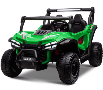 OTTARO 24V XXXL Ride on Cars 2 Seater  Electric Cars Vehicles for Big Kids  4WD Ride on UTV Truck w/Remote Control  25 Spacious Seat  2 Safety Belts  Bright Light  Music Player Bluetooth(Green)