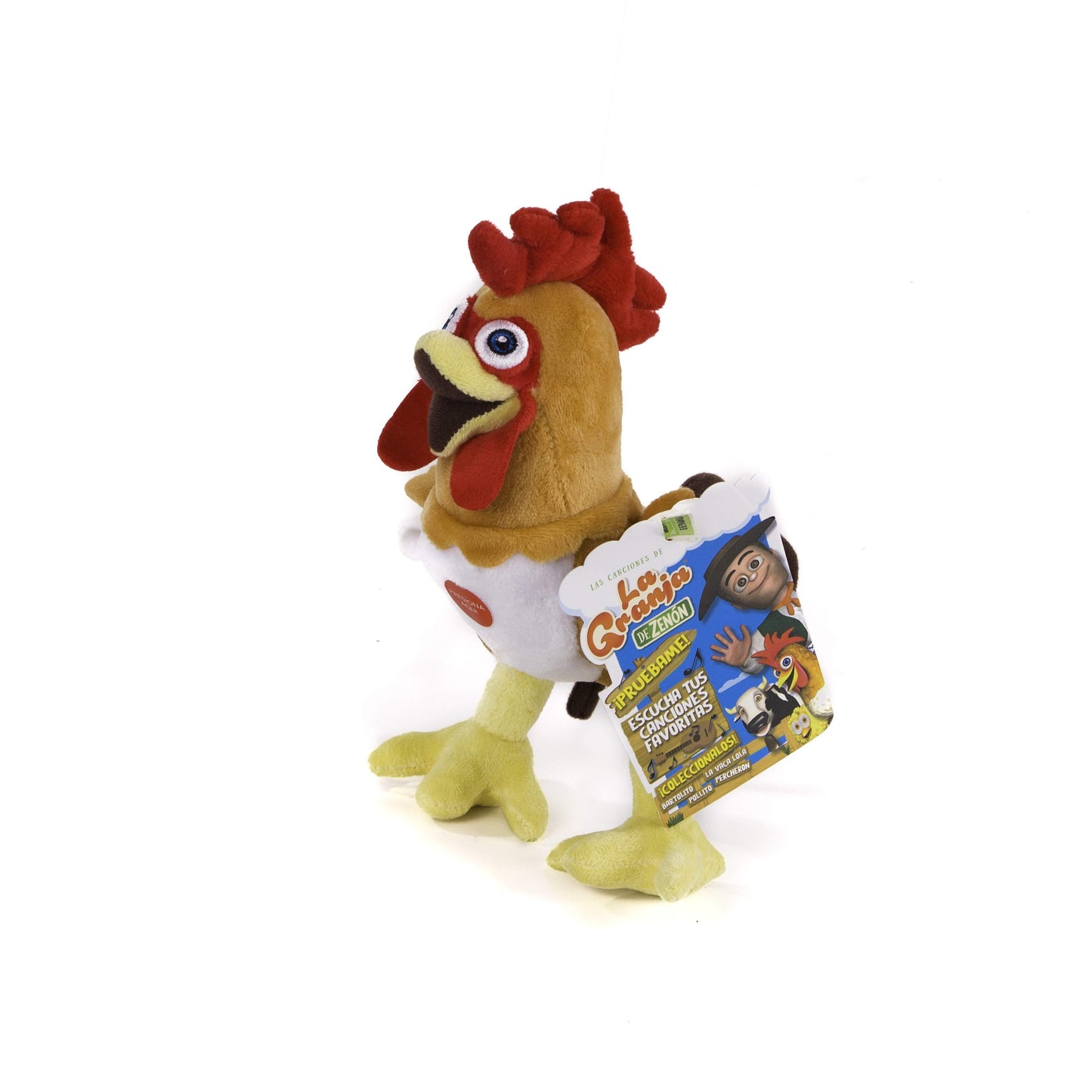 LA GRANJA DE ZENÓN Gallo Bartolito Musical Stuffed Animal - 8-Inch Plush Toy, Soft Fabric, Beloved Character