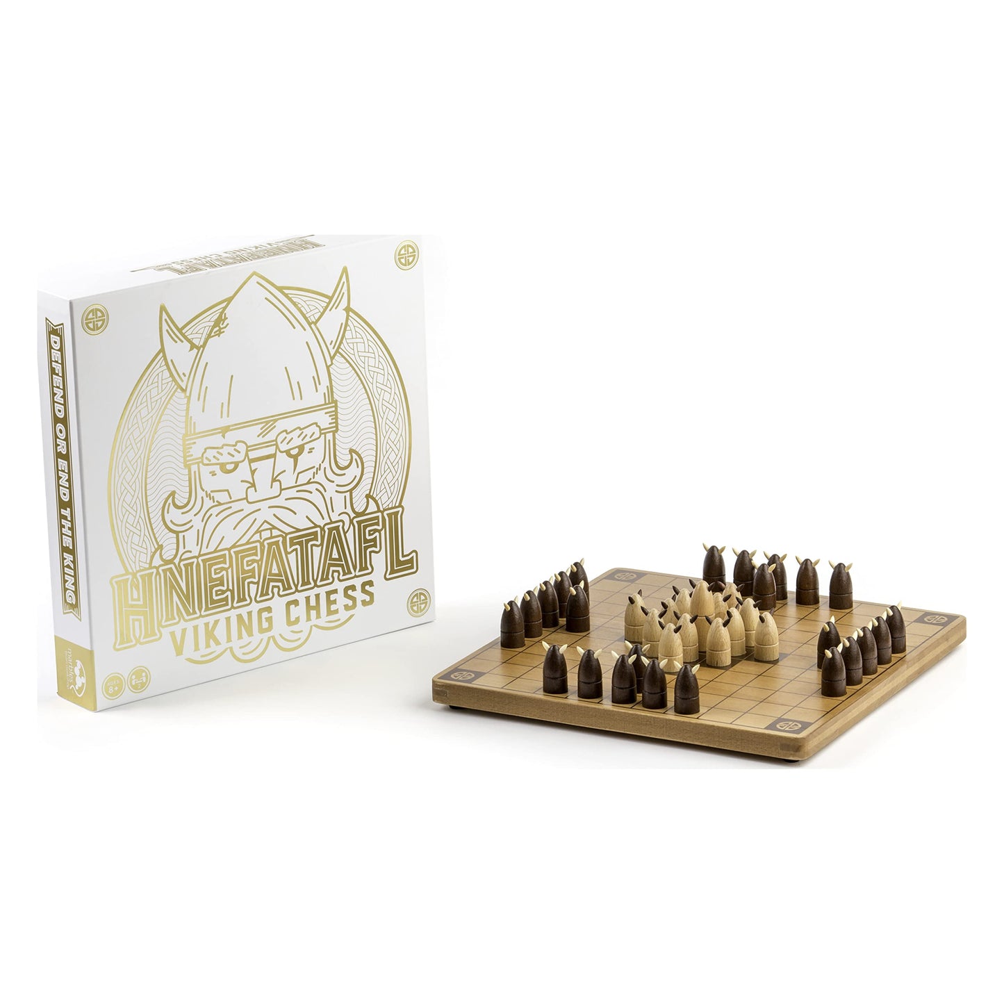 Marbles Hnefatafl Strategy Game - Wooden Board for Kids & Adults, Model 6044862, Plastic, Two Player