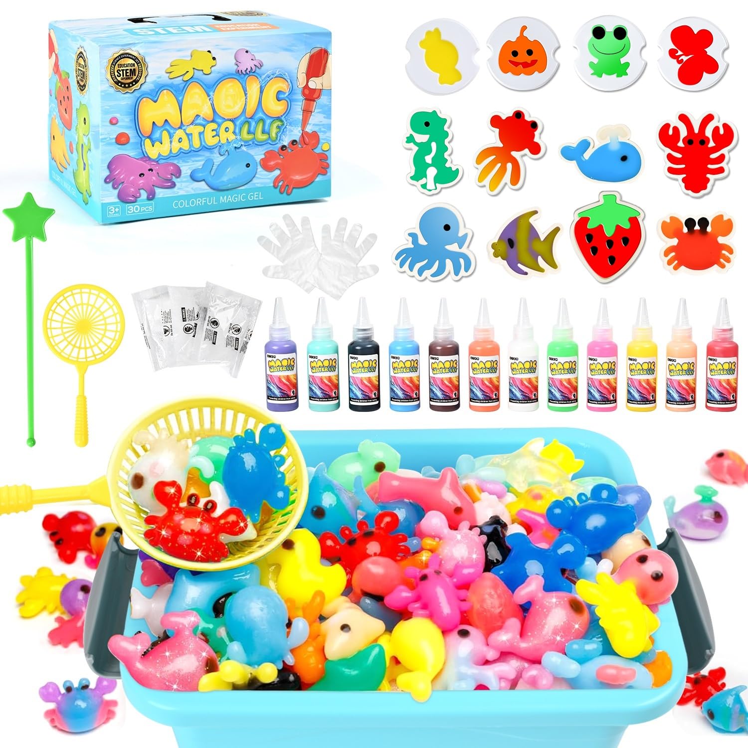 PIXATA Magic Water Toy Elf Kit,Aqua Animal Fairy Water Gel Creative Magic Pet Water Creation kit, 12 Color Gels, Arts & Crafts D