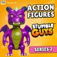 Stumble Guys Series 2 | Articulated Action Figure - 4.5 Collectible Toy | 1-Pack Window Display Box with Hidden Stickers | 4 Unique Characters to Collect (Dusk Dragon)