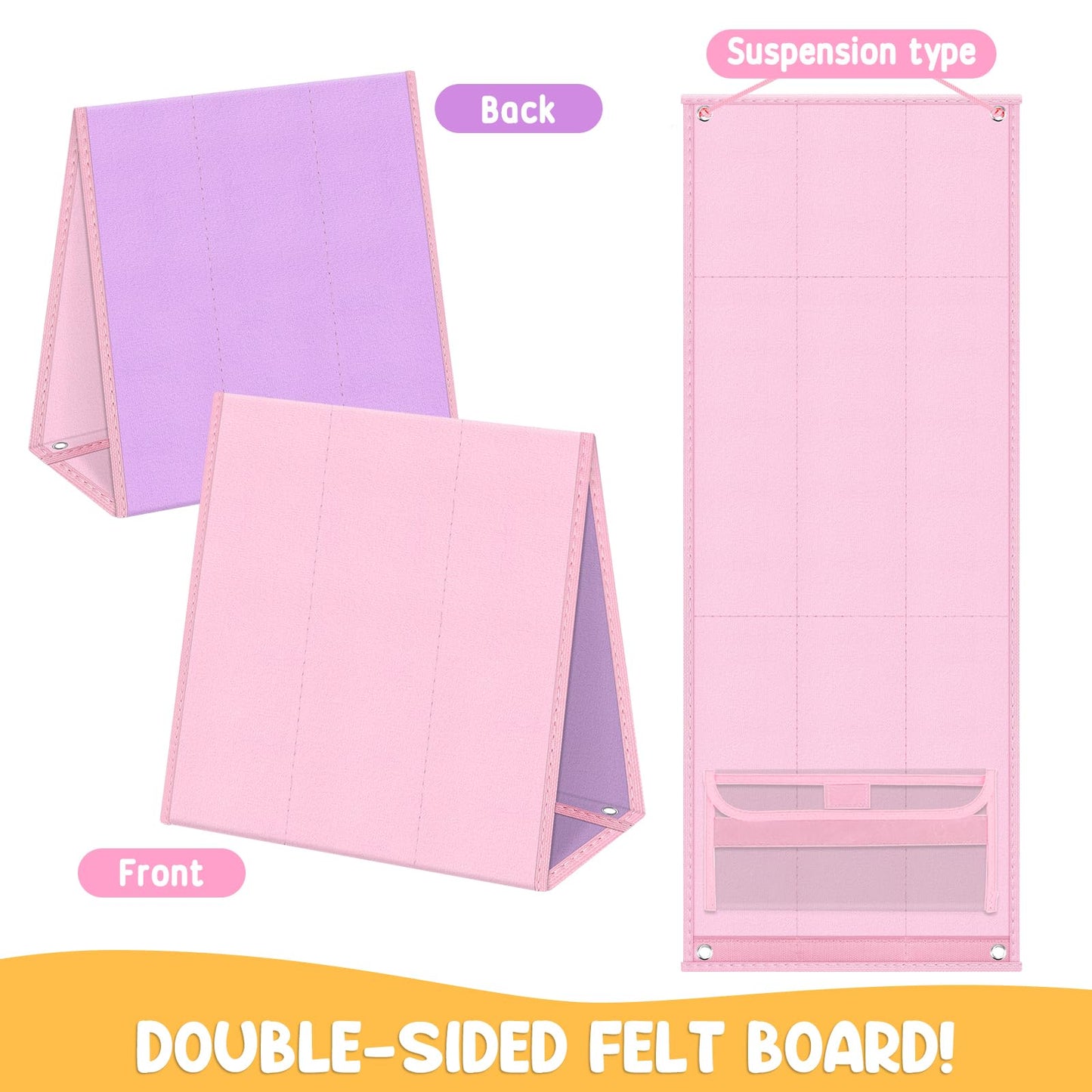 Foldable Felt Board for Toddlers Double Sided Felt Story Board Flannel Board Stories for Preschool Early Learning Interactive St