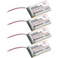 MakerFocus 4pcs 3.7V 3000mAh Lithium Rechargeable Battery 1S 1C Lipo Battery with Protection Board Insulated Rubber Tape and Mic