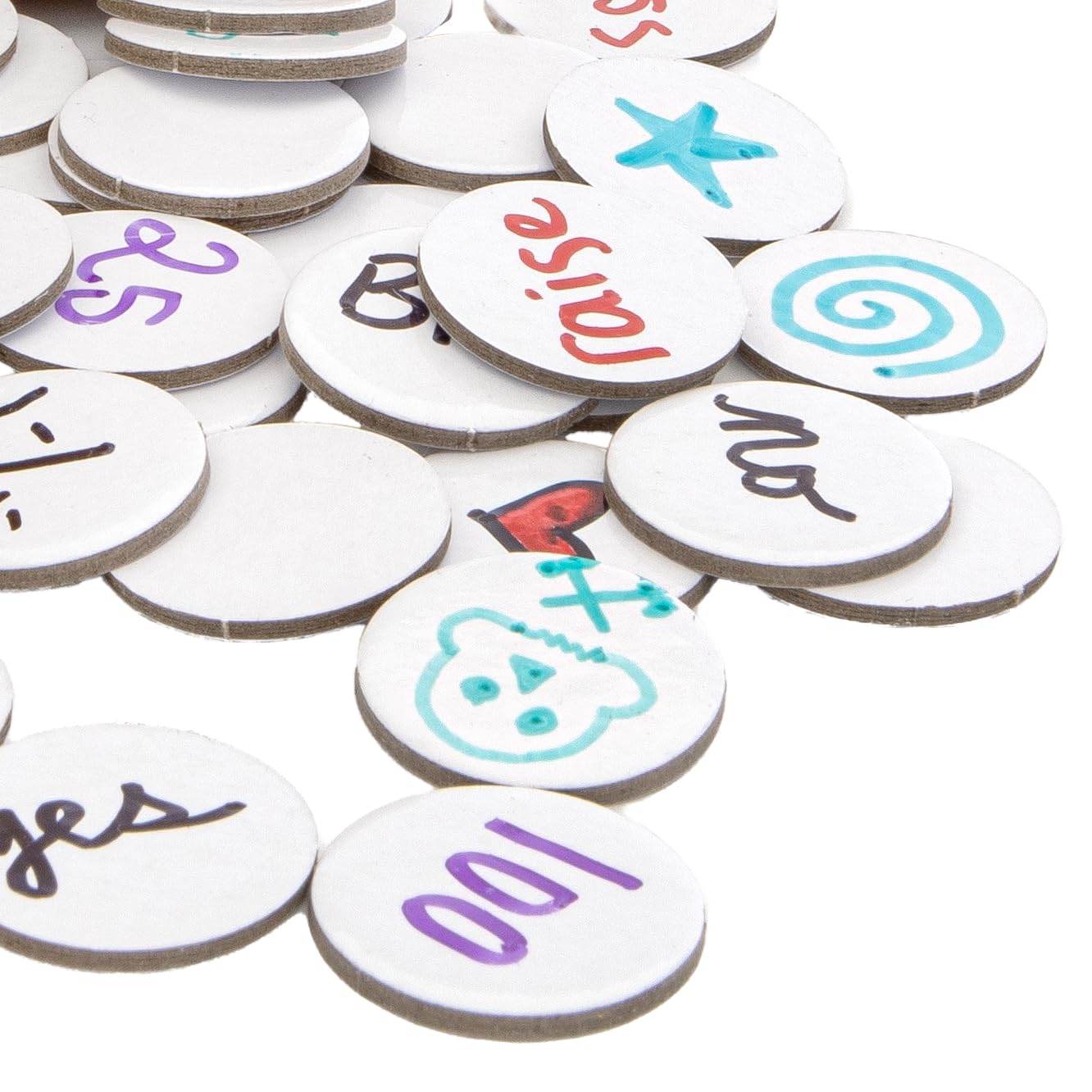 Stellar Factory Dry Erase Tokens - 80 PCS Reusable Cardboard for DIY, Game Design, and RPGs