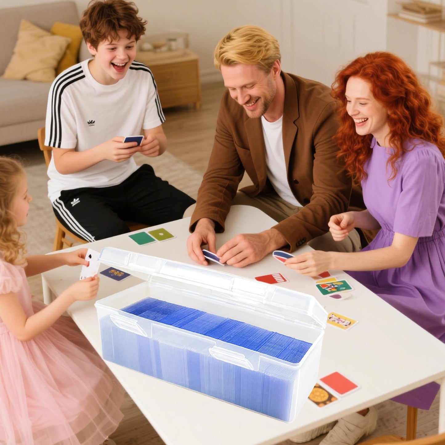 Iokuki Toploader & Standard Card Storage Box With Handle - Holds 200 Toploader Cards Or 750 Regular Cards | Durable Plastic Orga