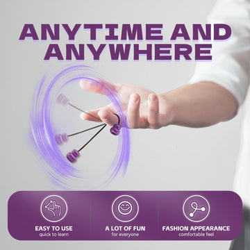 Fidget Beads - Worry Fidget Beads Spin & Bump - Made Of Aluminum Alloy - For Men Women Youngs Skill Players Creates A Bit Of Magic For You (Cala-Purple)