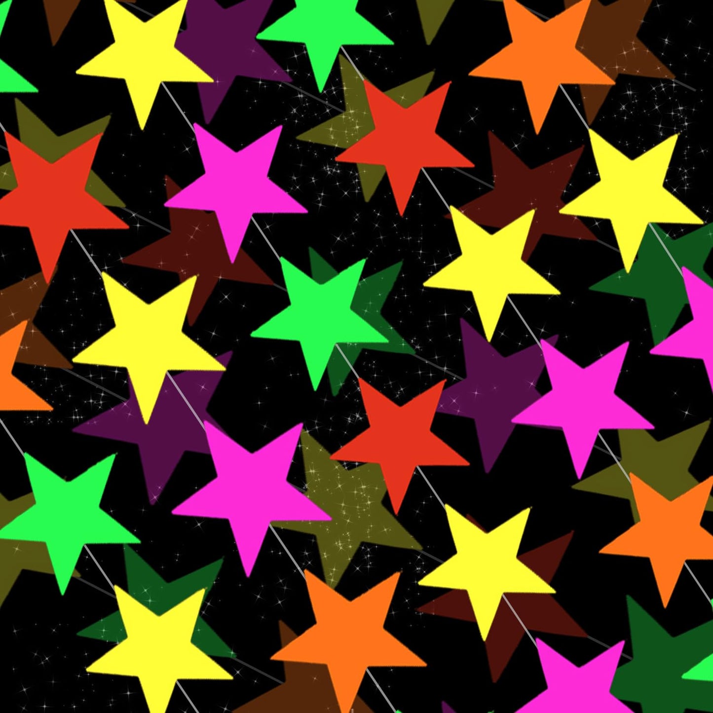 108feet Star UV Neon Garland Hanging Paper Glow in The Dark Glow Party Supplies and Decorations Glow in The Dark Blacklight Reac