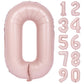 40 In Matte Pink Number Balloons Helium Foil Mylar Balloon Birthday Party Banquet Decoration Digital 0