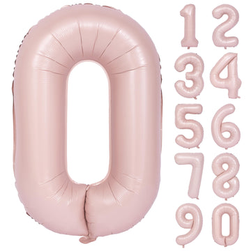 40 In Matte Pink Number Balloons Helium Foil Mylar Balloon Birthday Party Banquet Decoration Digital 0