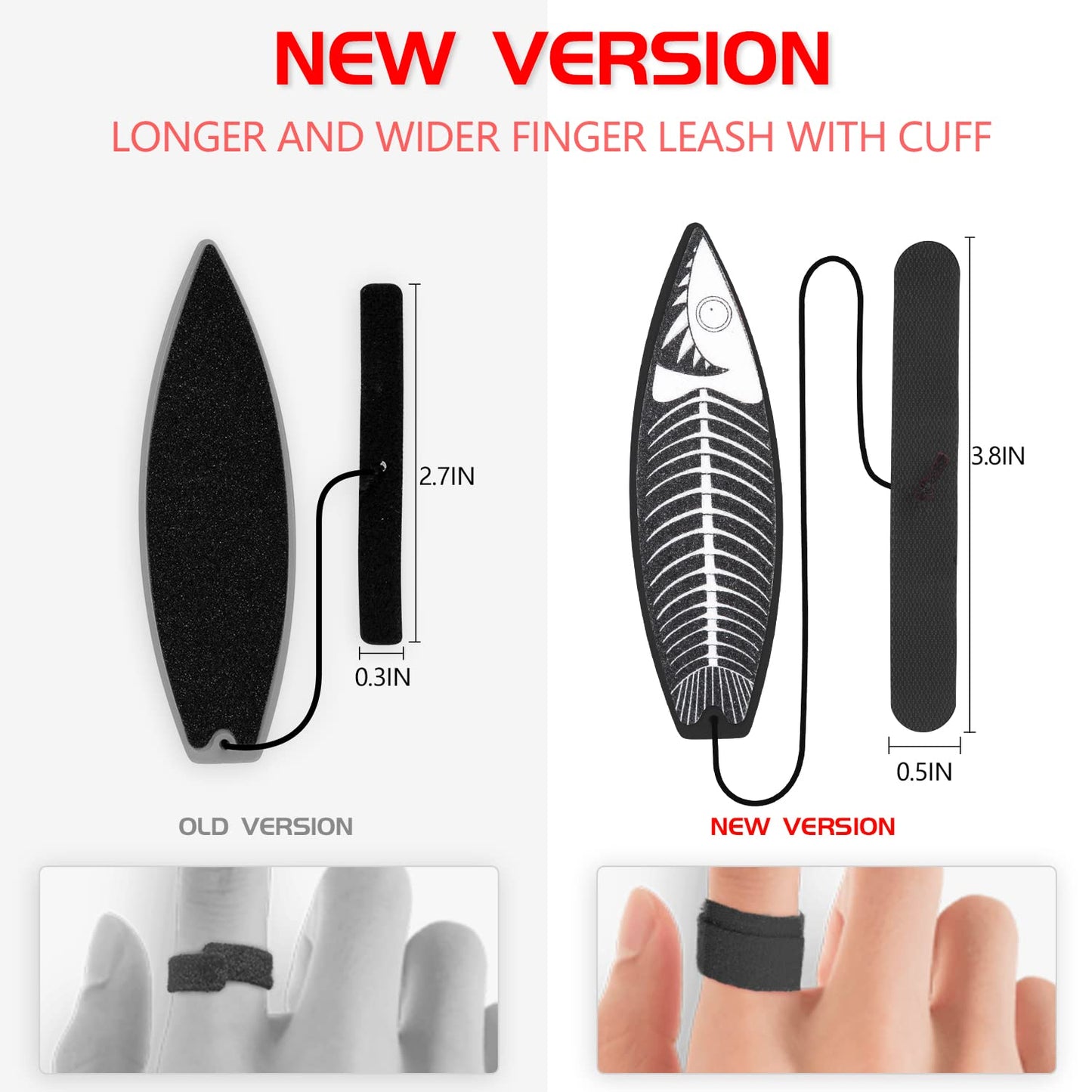 Juniqute Finger Surfboard-Mini Surfboard For Kids And Surfers With Eye-Catching Graphic Design And Receive Bag (5 Pcs Red+Green+