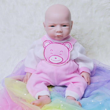 Aisite Full Silicone Baby Girl - 18 Inch Platinum Silicone Realistic Reborn Baby Dolls Girl Eyes Opened, Christmas And Birthday Gifts For 3+