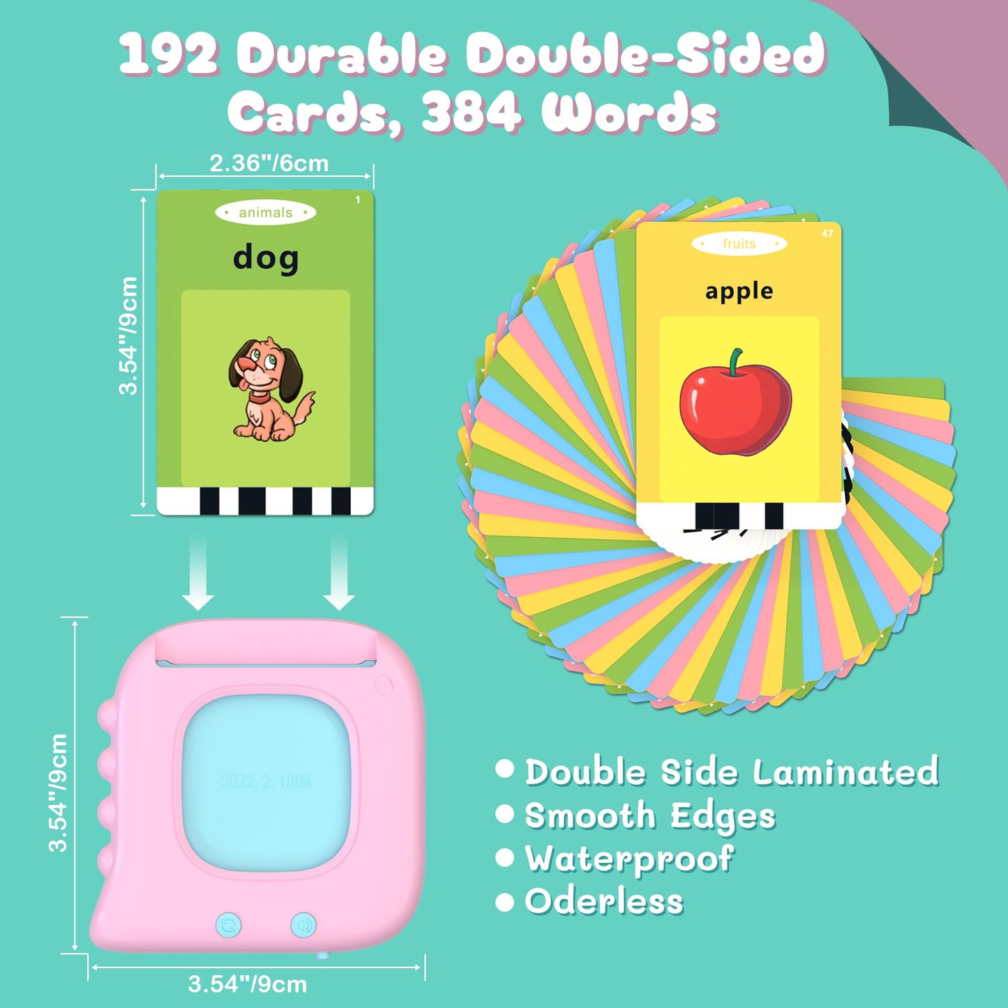 Alphabet Flash Cards, 384 Sight Words Talking Flash Cards, Abc Learning Toys For Kids,Pocket Speech For Toddlers Learning Alphab