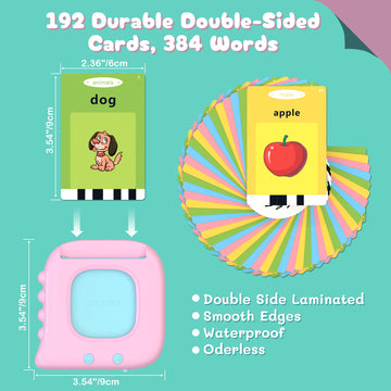 Alphabet Flash Cards, 384 Sight Words Talking Flash Cards, Abc Learning Toys For Kids,Pocket Speech For Toddlers Learning Alphab