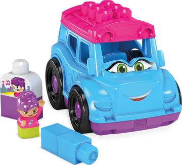 Mega Bloks First Builders Tina Tour Bus With Big Building Blocks, Building Toys For Toddlers (6 Pieces)