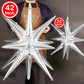 Partywoo Silver Star Balloons, 2 Pcs 42 Inch Large 14-Pointed Starburst Balloons, One-Piece Star Explosion Balloons With Ribbon, Point Star Foil Balloons, Mylar Balloons For Birthday Party Decorations