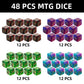 Magic The Gathering Counter Dice Set 48 Pcs D6 MTG Dice Life Counters Tokens Dice for Magic Card Game Accessories with 6 Pcs Dra