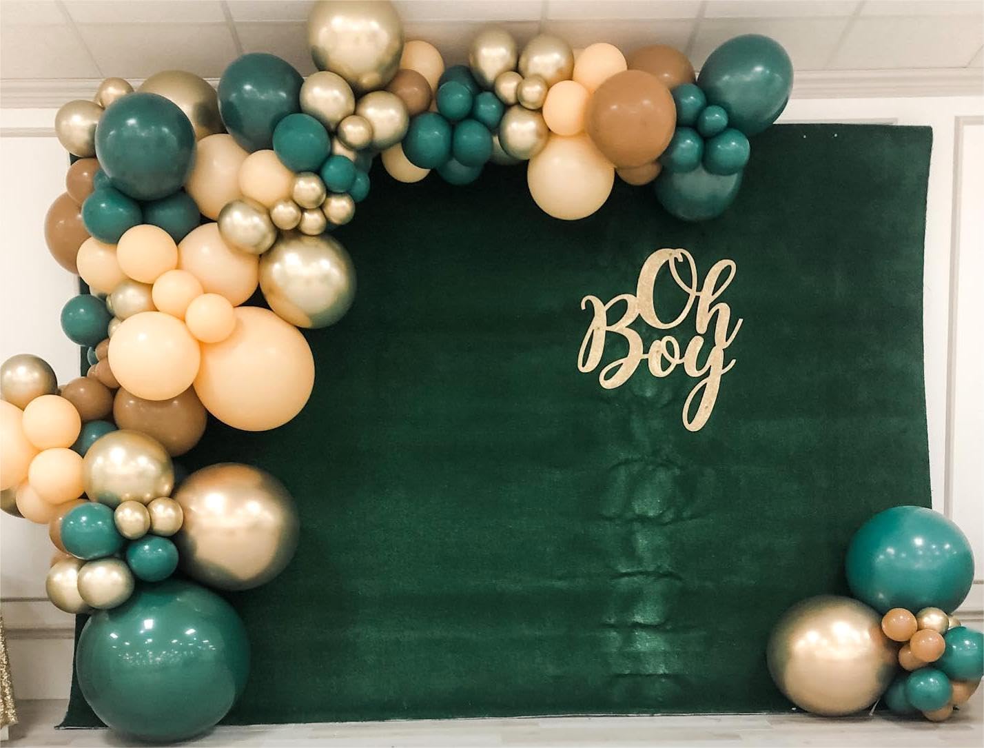 Bezente Dark Green Giant Balloons 36 Inch - 8 Pack Jumbo Green Balloons Large Round Emerald Green Latex Balloons For Baby Shower