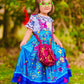 Foierp Mirabel Dress For Kids Encanto Costume For Toddler Birthday Party Cosplay Dress Up Clothes With Bag Glasses Earrings 140