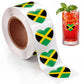 Frienda 500 Sheets Jamaica Stickers, Jamaican Flag Heart Stickers Waterproof for Coquito Bottles Water Bottles, Jamaica Theme Pa