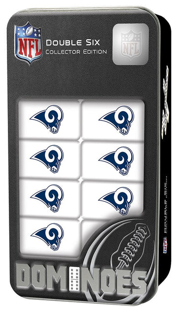 Masterpieces Officially Licensed NFL Los Angeles Rams 28 Piece Dominoes Game for Adults