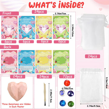Ertiuanio Valentines Day Gifts For Kids Classroom, 24 Pack Dig Kits With Gemstones Valentine Day Cards, Valentine'S Exchange For