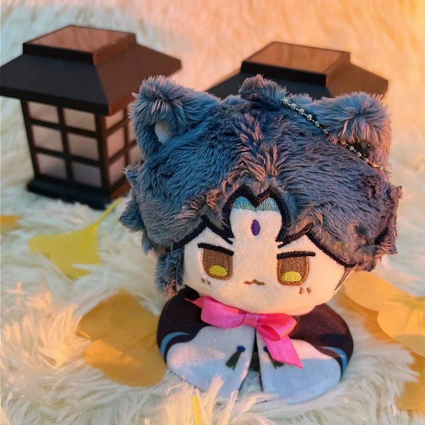 Genshin Impact Plush Toys Venti Zhongli Kazuha Xiao Plush Toy, Keychain Anime Figure Soft Stuffed Gift For Game Fans(Xiao)
