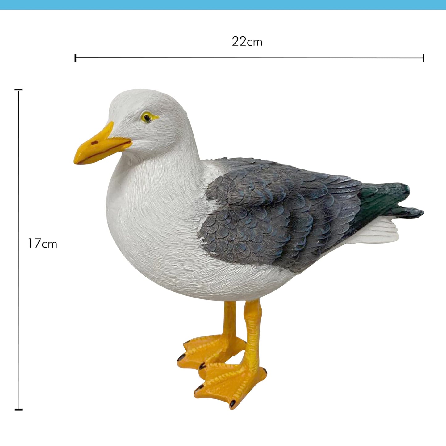 SATOHA Quay Traders Nautical Theme Seagull - 22 cm Resin Decor - White, Model JGJNV131