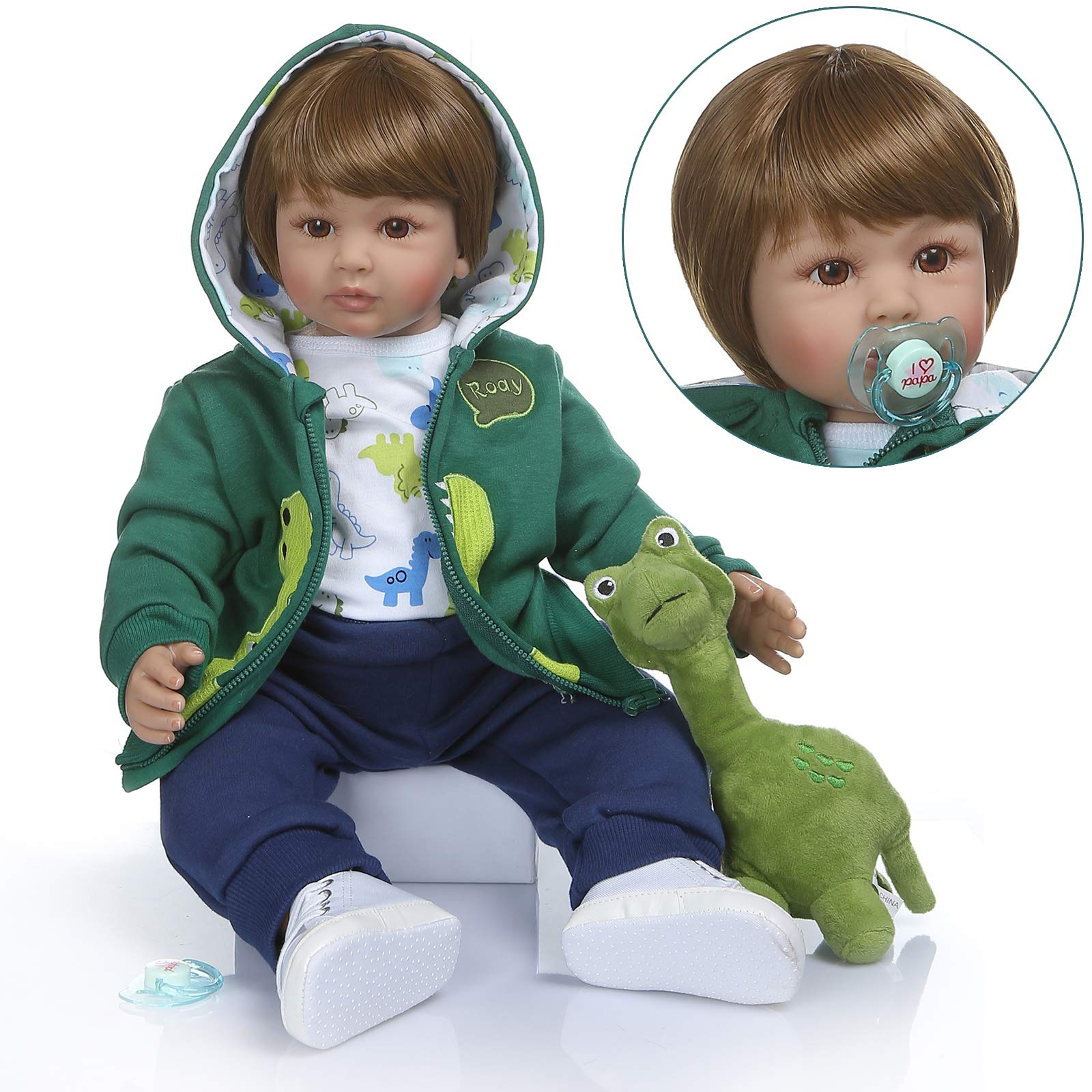 Icradle Realistic Looking 24Inch 60Cm Reborn Toddler Fridolin Soft Silicone Bebe Doll Reborn Princess Long Hair Doll Toy For Ages 3+ (Boy)