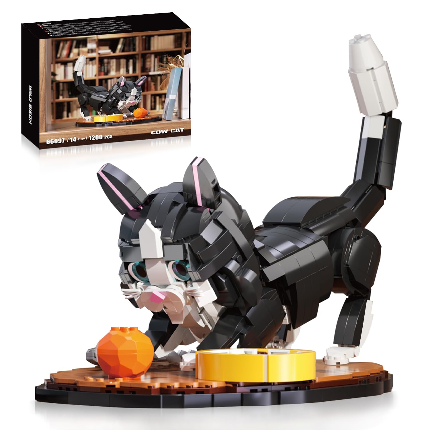 Tuxedo Cat Building Blocks Cute Animal Sets  Compatible with Lego Cats for mature-themed  Gift for Kids and mature-themeds  Boys and Girls Animal Lovers (1200PCS)