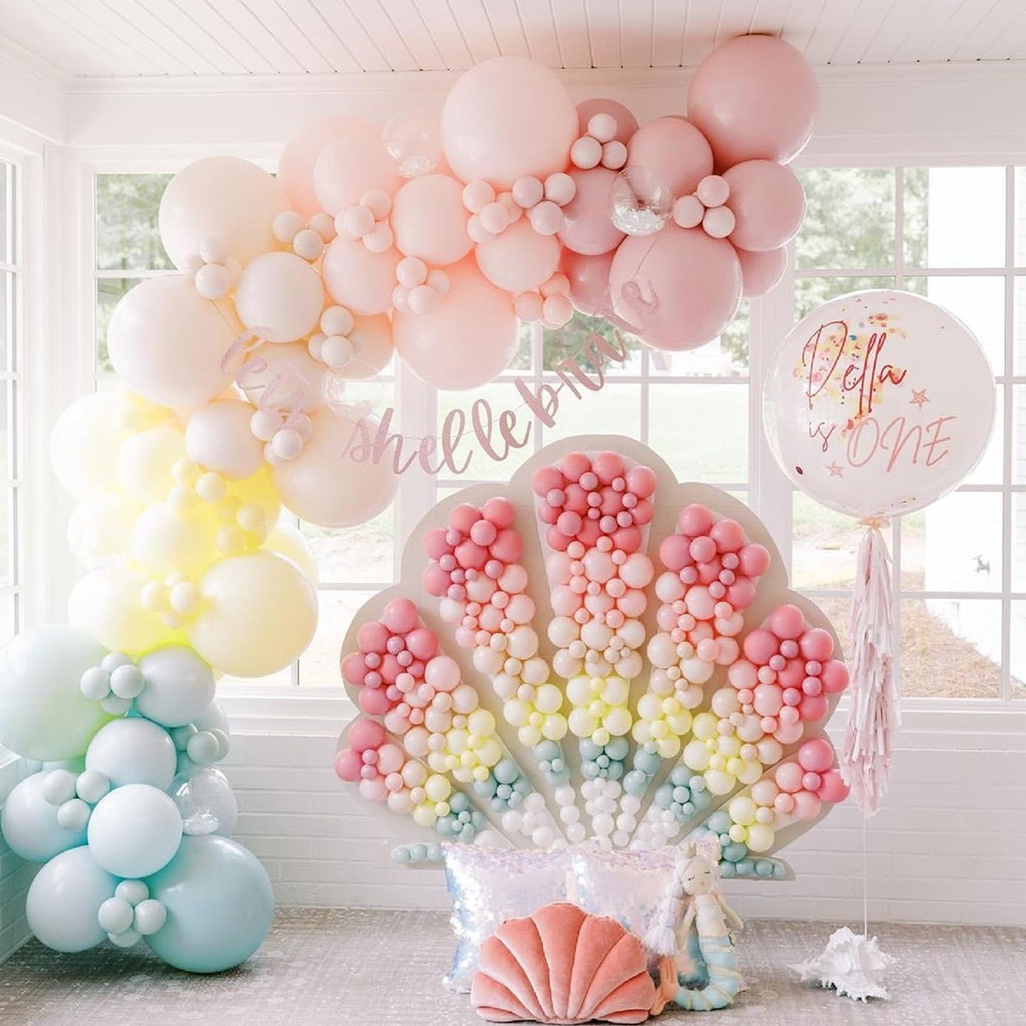 Pastel Balloons, 60 Pcs Pastel Latex Balloons, 12 Inch Macaron Pink Blue Purple Green Yellow Orange Color Balloon Gold Confetti