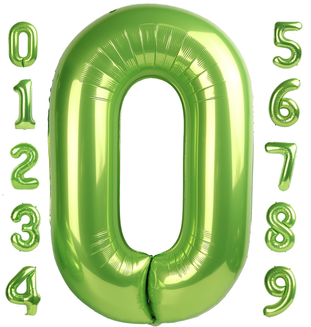 Number Balloon 40 Inch Big 0 Light Green Giant Balloons, Baby Girl Boy Dinosaur Birthday Decorations For 10 20 Birthday Decor, J