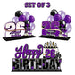 Lingteer Happy 26Th Birthday Purple Acrylic Table Topper Centerpieces Set - Cheers To 26 Years Old Birthday 26Th Bday Party Gift Decorations.