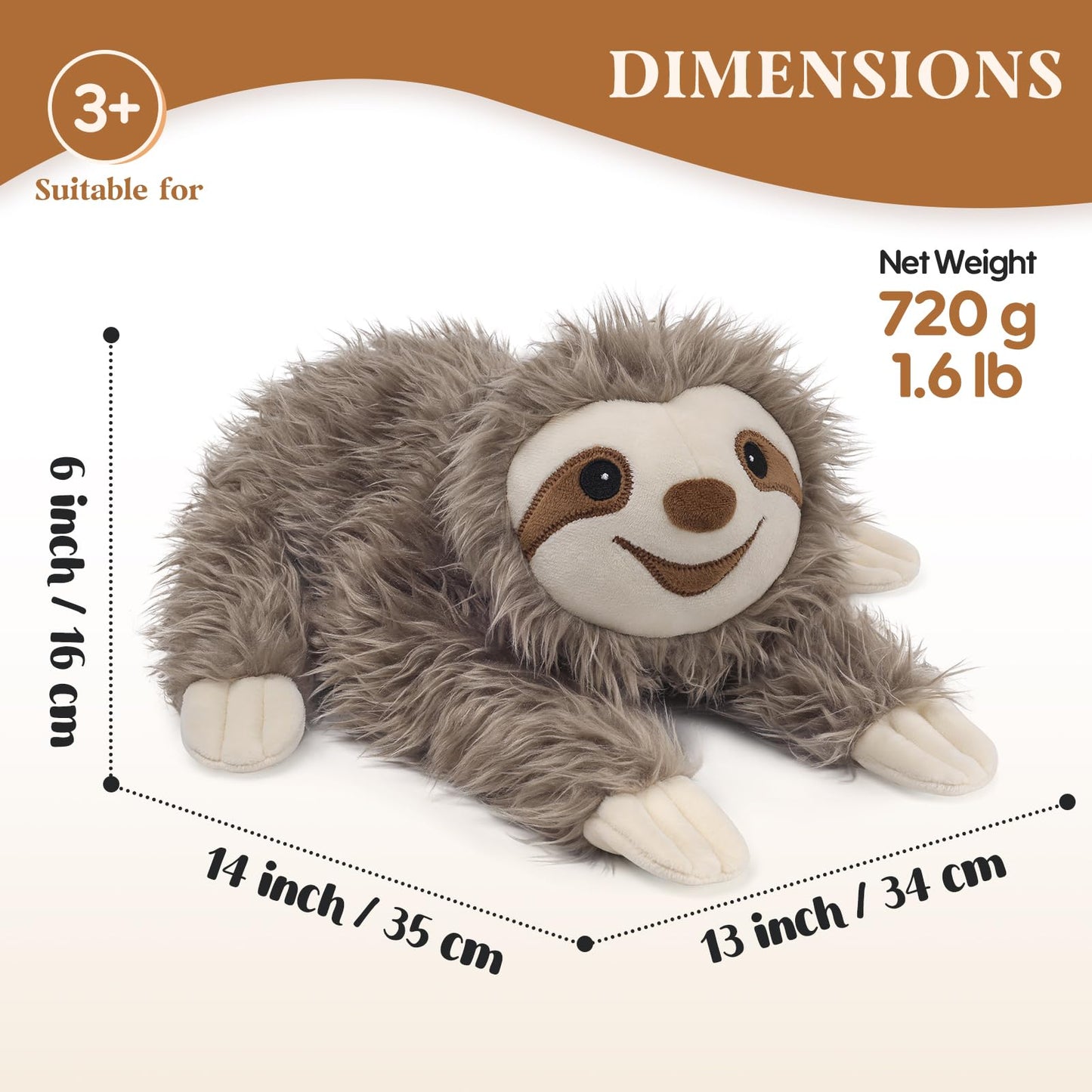 Sloth Stuffed Animals  Microwavable Stuffed Animal Adorable Fluffy Sloth Plush for Warmth & Comfort  Heatable & Coolable Lavender Scent Toy  Cute Soft Plushie Gifts for Kids mature-themed & Children Boy Girls