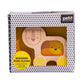 Petit Collage Wooden Push Toy - Lion & Baby, Ideal for 12+ Months, Encourages Movement, Model PTC540, Eco-Friendly Wood