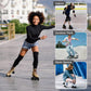 Nezylaf 8 Pack 32 x 58  82A Quad Roller Skate Wheels with Bearing Installed and 2 Toe Stoppers for Double Row Skating Replacment Accessories Suitable for Outdoor or Indoor