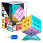 GONINO Speed Cube  Magic Cube Toy 2025  3x3 Magnetic Mirror Reflective Cube Set  Metallic Stickerless Speedcube 3x3x3 with Display Stand & Showcase  Puzzle Birthday Gifts for Kids mature-themeds Girls Boys