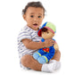 June Garden 13.5'' Soft Dolly Milo - Stuffed Soft Baby Boy Doll for Birth and Up - Blue Outfit
