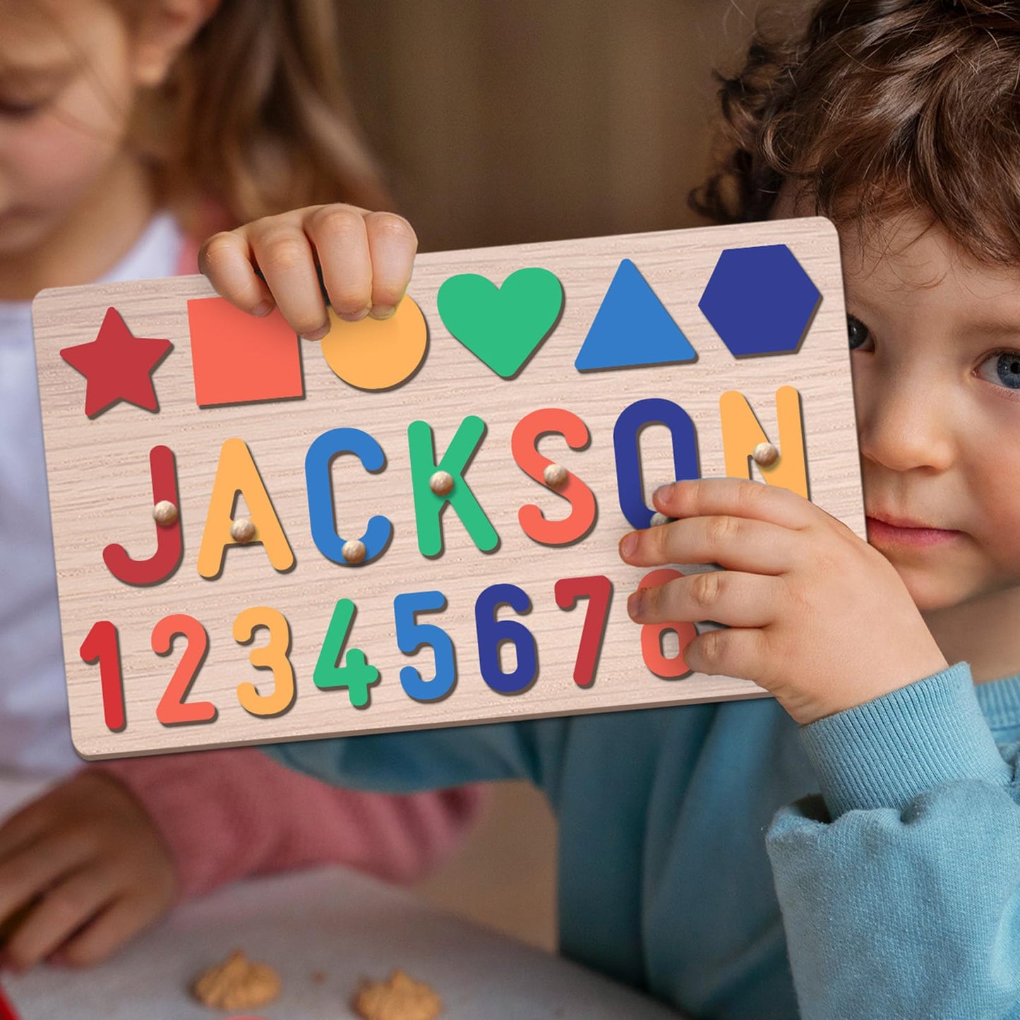 Azufemos Personalized Name Puzzle For Kids, Personalized Baby Gifts Name Puzzles For Toddlers 1-3, 1St Birthday For Girls & Boys