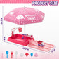 Wee Wonders Sandbox With Lid & Adjustable Umbrella, Dirt Digger Excavator Sand Box With Cover Incl Construction Toys & Play Sand