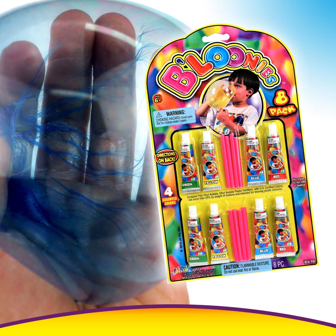 JA-RU Bloonies Plastic Bubbles Toys - 24 Pack (192 Tubes) - Retro Fidget Balloons - Ethylene Vinyl Acetate - Party Favors & Supplies