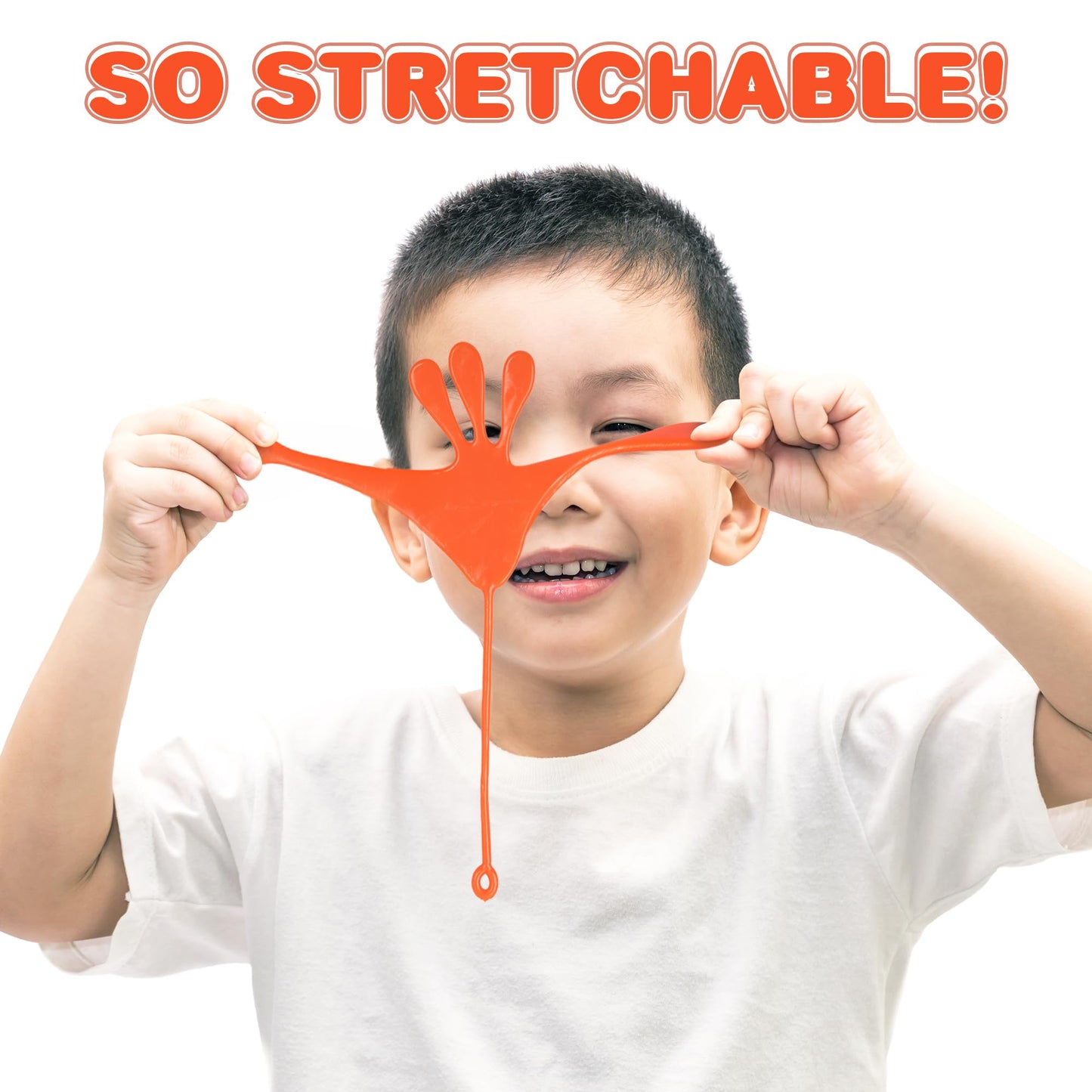 ArtCreativity Giant Sticky Hands for Kids - 4 Pack of 12-Inch Big Stick Hands - Large Sticky Hands in 4 Colors - Stretch Up to 5