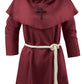 Knelor Medieval Monk Hooded Robe Priest Friar Robe Halloween Cosplay Costume Cloak For Boys And Girls