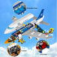 Cubimana Large City Passenger Airplane Building Toys With Led Light, 21 Inches Plane Building Sets With 2Pcs Luggage Trucks, Ter