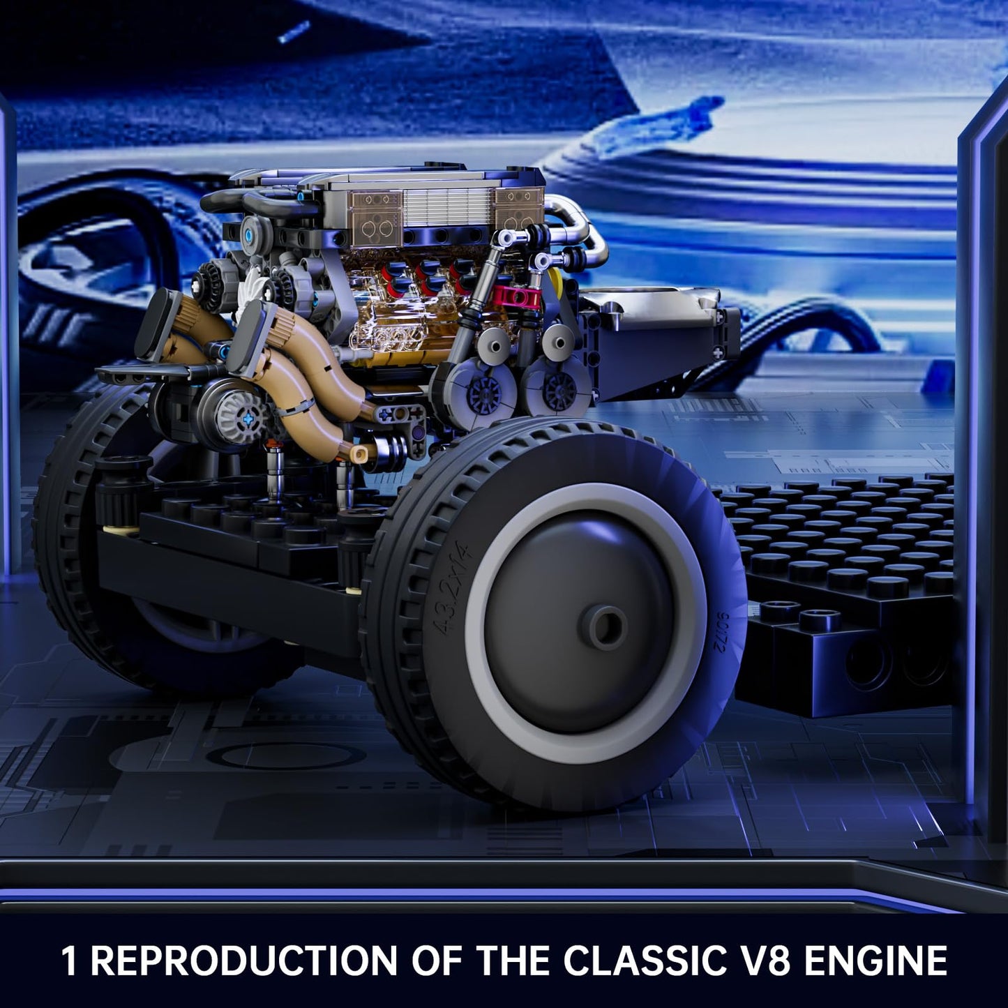 Mould King W16 Engine Kits That Runs  Build Your Own Twin V8 Engine  Visible Car Motor Blocks Set  Physical Science Experiment Models for Teens  Best STEM Toy Gifts for Kids and mature-themed 10131 (952 Pcs)