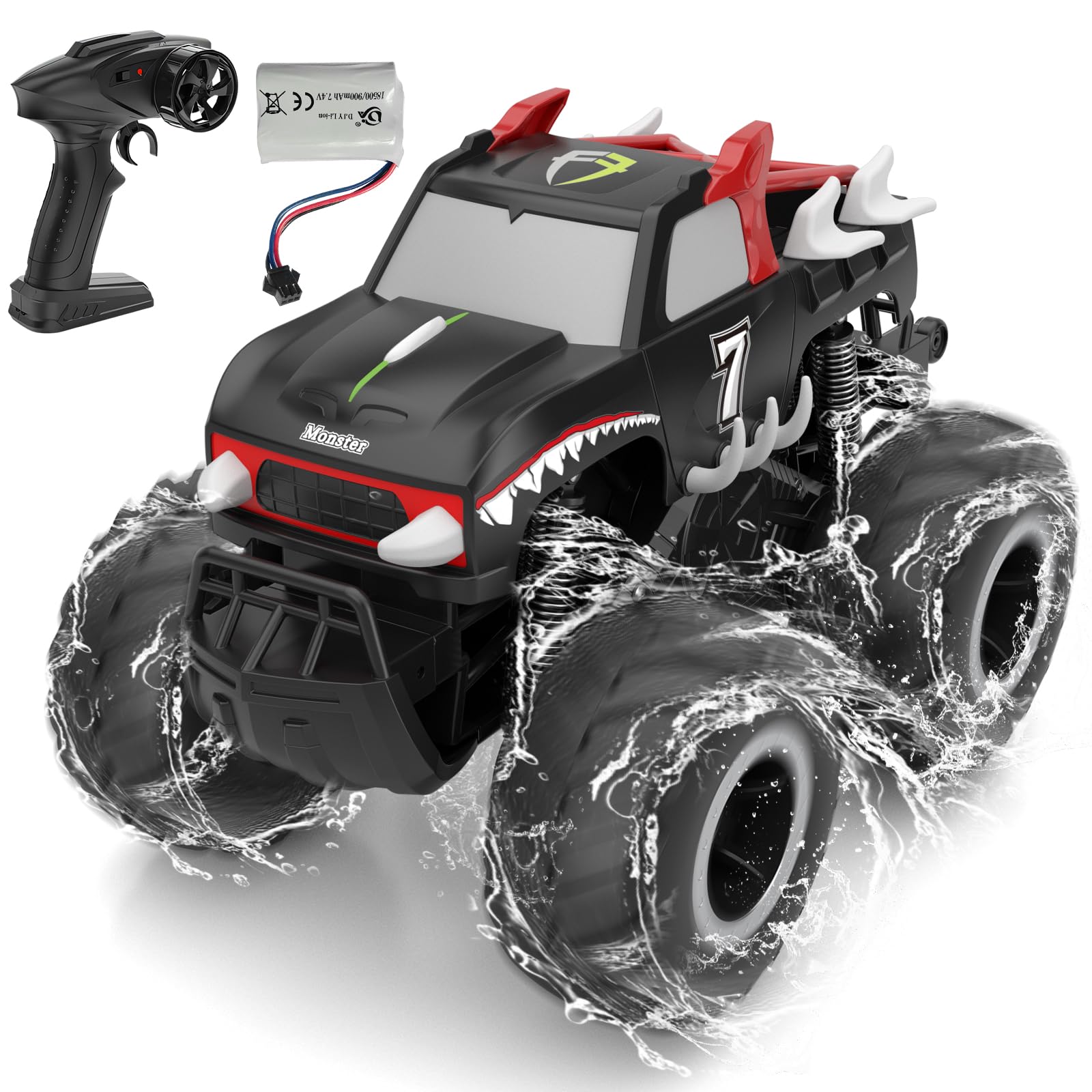 Sognotoy RC Monster Truck 1:16, Electric RC Car RC Monster Car 4WD Rock Crawler Scale Remote Control Truck Toy Cars,Waterproof&D
