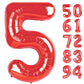 Red 5 Balloon, Number Balloon 40 Inch, For Red And Black Spiderman Freddys Superhero Party Supplies, 5Th Birthday Balloon Decora