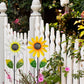 Venniy Metal 2Pack Garden Wind Spinners, Rust Resistant, Floral Design, Yellow And White, 9 X 29 Inches