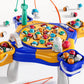 Niplooow Magnetic Fishing Game Toys Kids 3-5, Including 48 Fishes And 8 Fishing Poles Rotating Board Game With Music, Party Game
