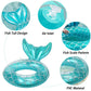 Audaisyly Swimming Ring for Adults, Inflatable Pool Floats Swim Tube Raft Toy with Fruits Mermaid Decorations Summer Water Fun L