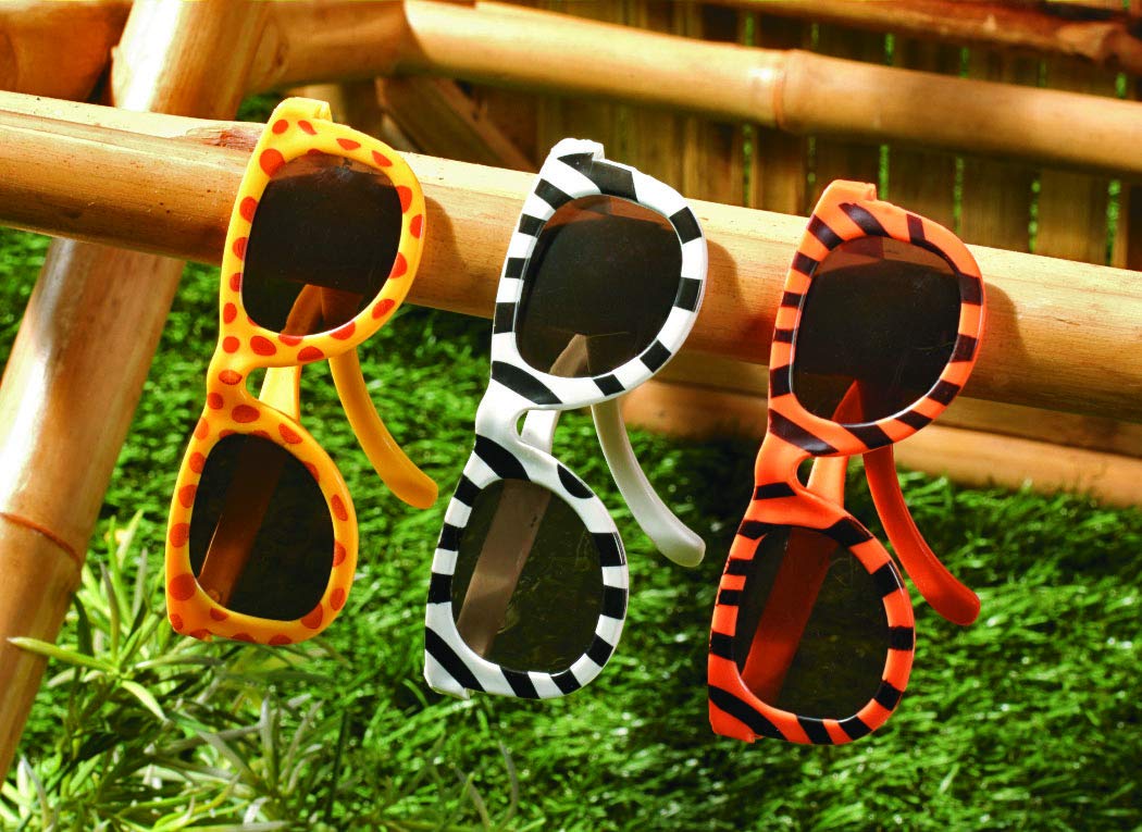 Fun Express Animal Print Sunglasses (1 Dozen) Party Favors - VBS Vacation Bible School Supplies/Decor Summer & Beach Accessories